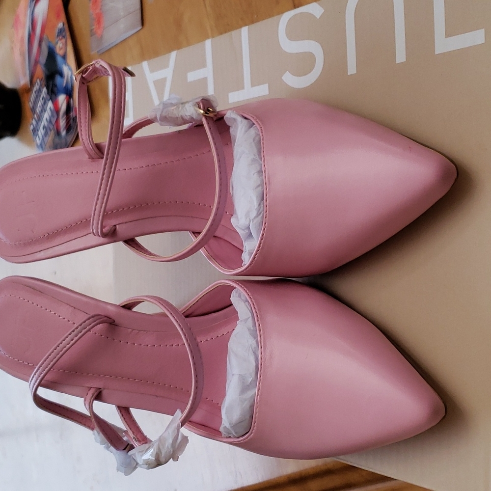 JustFab Brit Mary Jane Pump Size 7.5 in Cameo Pink - Picture 5 of 5